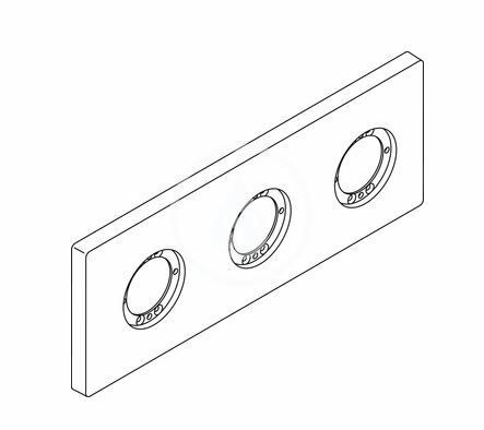 Ideal Standard Archimodule - Krycia 3-otvorová rozeta, 100 x 266 mm, chróm