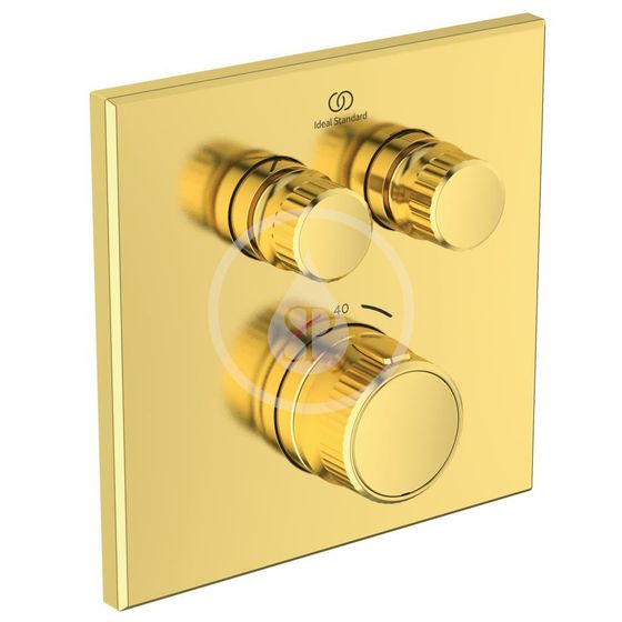 Ideal Standard CeraTherm Navigo - Termostatická sprchová batéria pod omietku na 2 spotrebiče, Brushed Gold