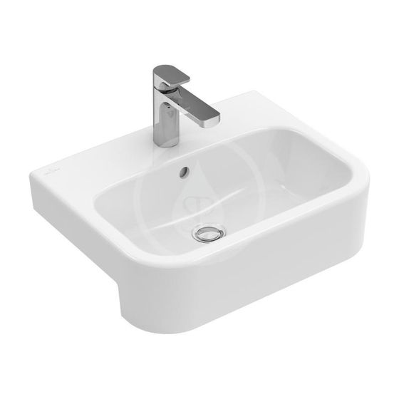 Villeroy & Boch Architectura - Umývadlo polozápustné 55x43 cm, s prepadom, otvor na batériu, CeramicPlus, alpská biela