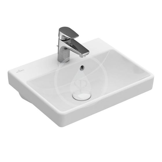 Villeroy & Boch Avento - Umývadielko, 45x37 cm, s prepadom, otvor na batériu, CeramicPlus, Stone White