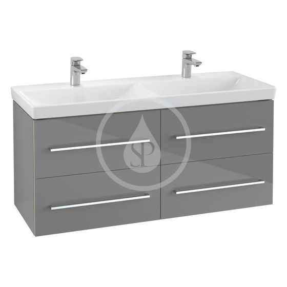 Villeroy & Boch Avento - Umývadlová skrinka, 118x51x45 cm, 4 zásuvky, Crystal Grey