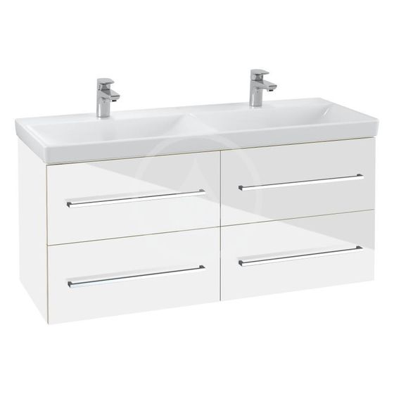 Villeroy & Boch Avento - Umývadlová skrinka, 118x51x45 cm, 4 zásuvky, Crystal White