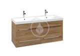 Villeroy & Boch Avento - Umývadlová skrinka, 118x51x45 cm, 4 zásuvky, Oak Kansas