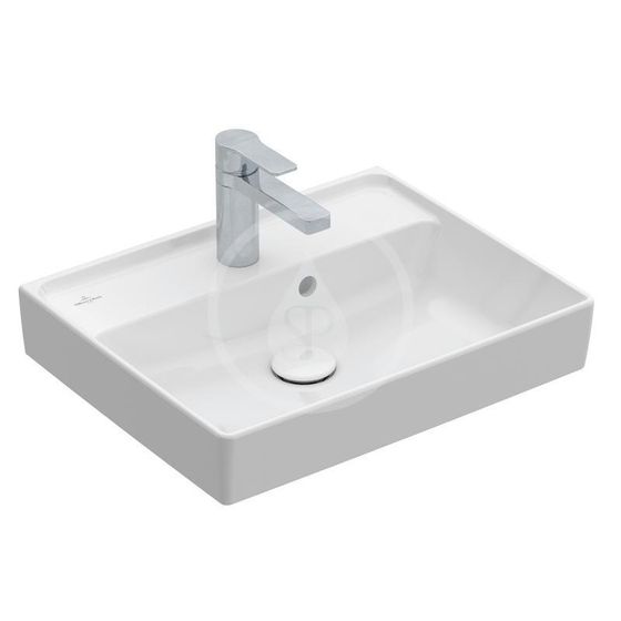 Villeroy & Boch Collaro - Umývadielko nábytkové 50x40 cm, s prepadom, 1 otvor na batériu, CeramicPlus, alpská biela