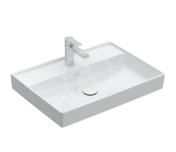 Villeroy & Boch Collaro - Umývadlo 65x47 cm, bez prepadu, otvor na batériu, CeramicPlus, Stone White