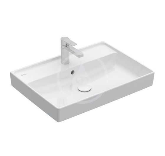 Villeroy & Boch Collaro - Umývadlo 65x47 cm, s prepadom, otvor na batériu, CeramicPlus, Stone White