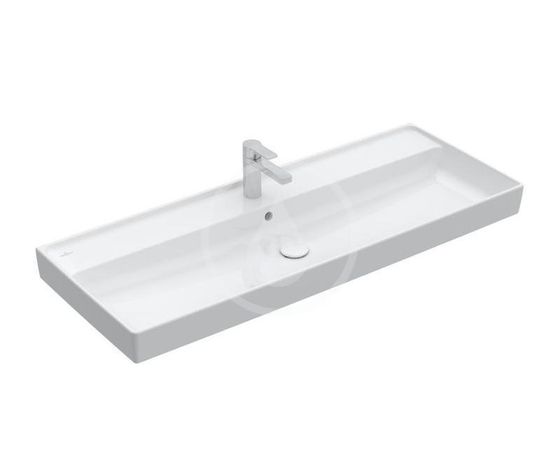 Villeroy & Boch Collaro - Umývadlo nábytkové 120x47 cm, s prepadom, otvor na batériu, alpská biela