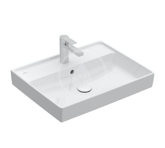 Villeroy & Boch Collaro - Umývadlo nábytkové 60x47 cm, s prepadom, otvor na batériu, CeramicPlus, alpská biela