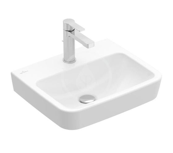 Villeroy & Boch O.novo - Umývadielko 45x37 cm, bez prepadu, otvor na batériu, alpská biela