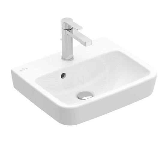 Villeroy & Boch O.novo - Umývadielko 45x37 cm, s prepadom, otvor na batériu, alpská biela