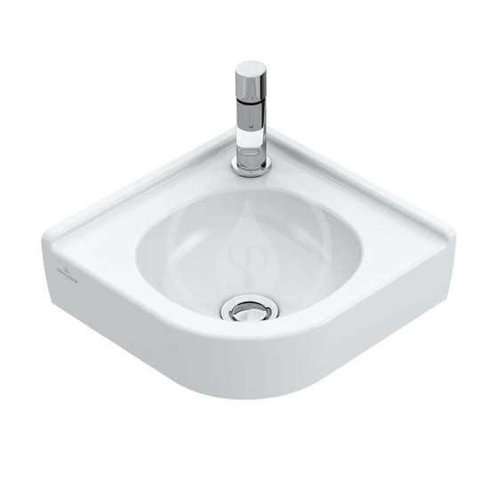 Villeroy & Boch O.novo - Umývadielko rohové 32x32 cm, bez prepadu, 1 otvor na batériu, alpská biela