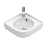 Villeroy & Boch O.novo - Umývadielko rohové 32x32 cm, s prepadom, 1 otvor na batériu, alpská biela