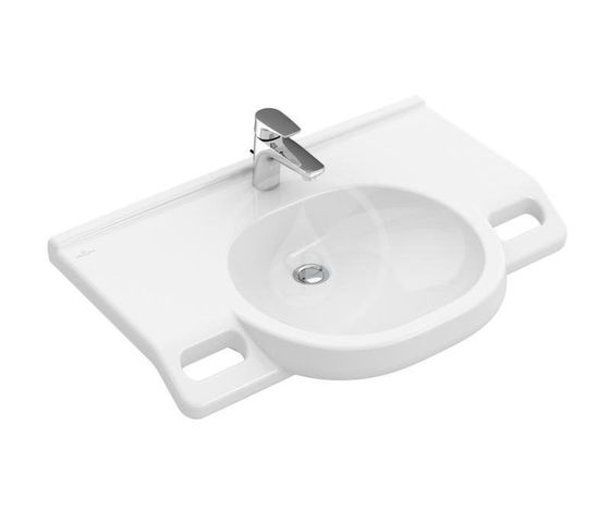 Villeroy & Boch ViCare - Umývadlo Vita 80x55 cm, bez prepadu, otvor na batériu, AntiBac, CeramicPlus, alpská biela