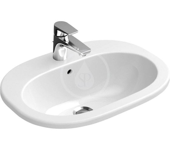 Villeroy & Boch O.novo - Umývadlo zápustné 56x41 cm, s prepadom, otvor pre batériu, alpská biela