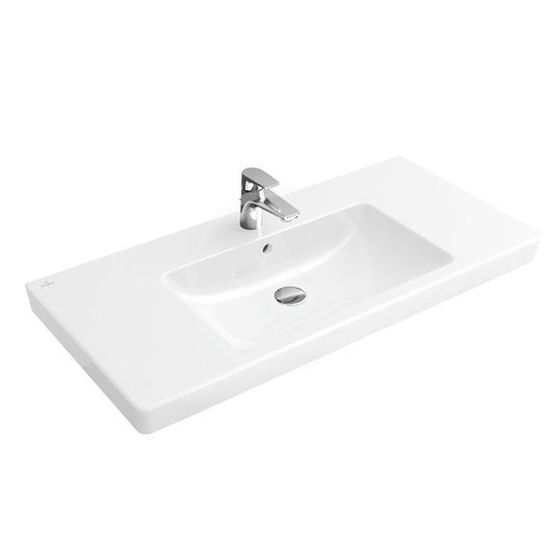 Villeroy & Boch Subway 2.0 - Umývadlo nábytkové 100x47 cm, s prepadom, otvor na batériu, alpská biela