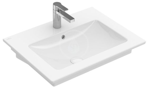 Villeroy & Boch Venticello - Umývadlo 65x50 cm, s prepadom, otvor na batériu, CeramicPlus, alpská biela