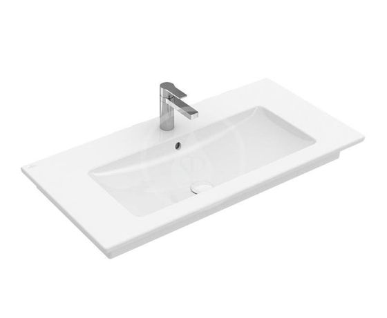 Villeroy & Boch Venticello - Umývadlo nábytkové 100x50 cm, s prepadom, otvor na batériu, CeramicPlus, alpská biela