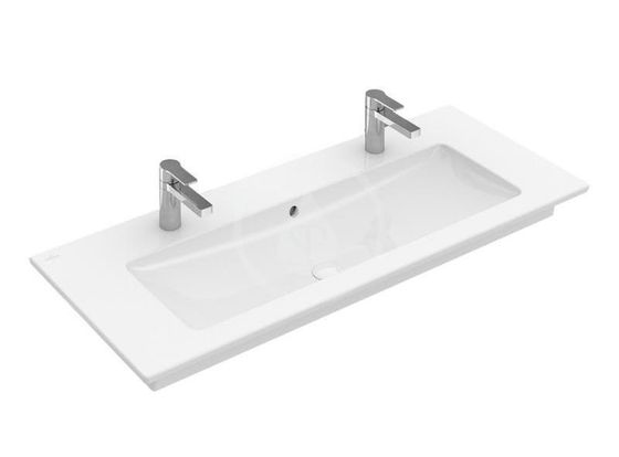 Villeroy & Boch Venticello - Umývadlo nábytkové 120x50 cm, s prepadom, 2 otvory na batériu, alpská biela