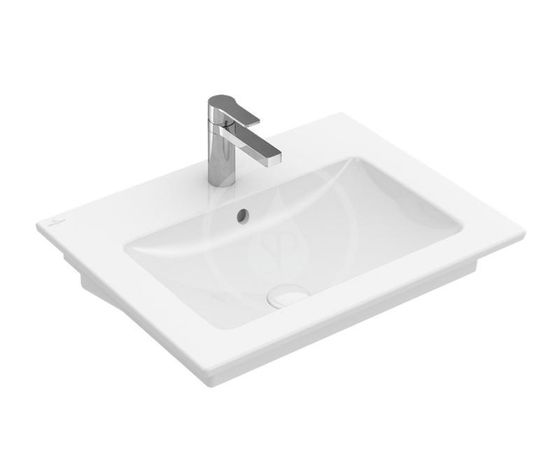 Villeroy & Boch Venticello - Umývadlo nábytkové 65x50 cm, s prepadom, otvor na batériu, alpská biela